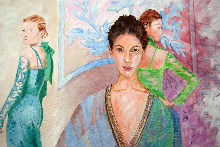 Original Impressionism Women Painting by Stuart Dalby
