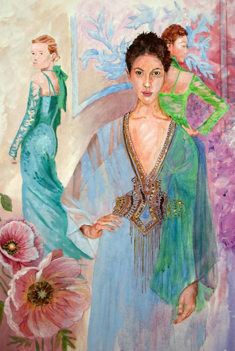 Original Impressionism Women Painting by Stuart Dalby