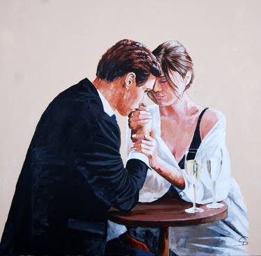 Print of Figurative Love Paintings by Stuart Dalby