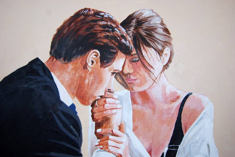 Original Figurative Love Painting by Stuart Dalby