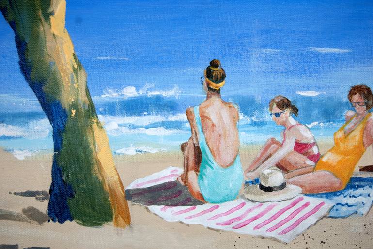 Original Figurative Beach Painting by Stuart Dalby