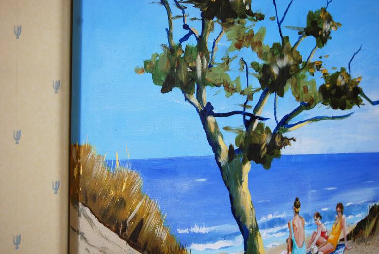 Original Figurative Beach Painting by Stuart Dalby