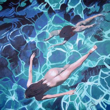 Print of Figurative Water Paintings by Stuart Dalby