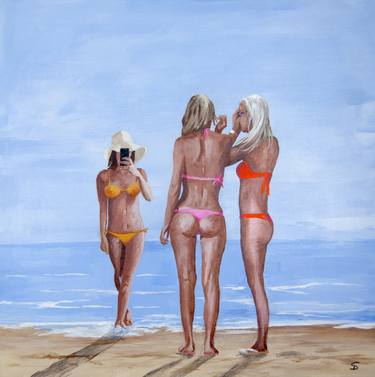 Print of Expressionism Beach Paintings by Stuart Dalby