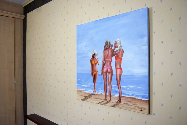 Original Expressionism Beach Painting by Stuart Dalby