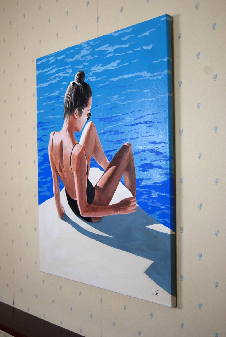 Original Figurative Beach Painting by Stuart Dalby