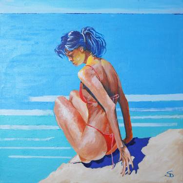Print of Figurative Beach Paintings by Stuart Dalby