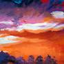 Art work detail showing strong brush strokes