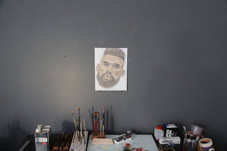 Original Minimalism People Drawing by F F  Van De Woestijne