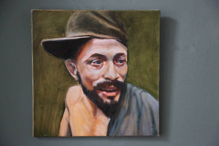 Original Figurative People Painting by F F  Van De Woestijne