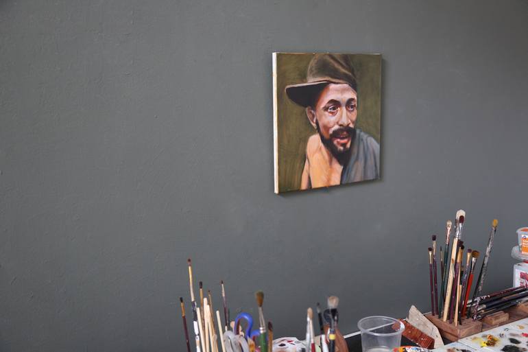 Original Figurative People Painting by F F  Van De Woestijne