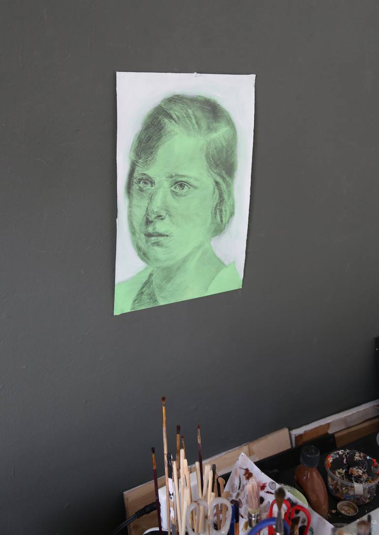Original Contemporary People Drawing by F F  Van De Woestijne