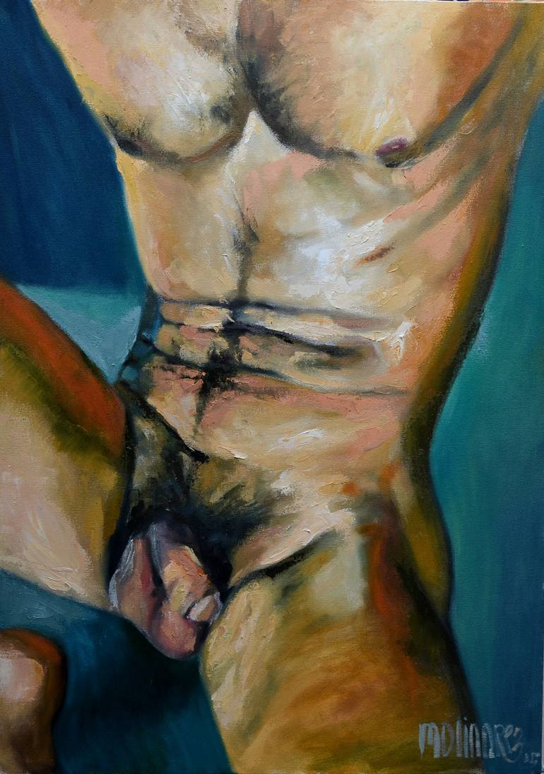 Original Figurative Erotic Painting by jonathan suarezmolinares