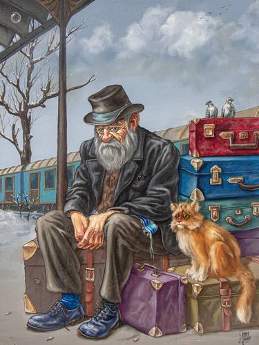 Original Figurative Men Painting by Victor Molev