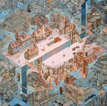 Original Fine Art Architecture Paintings by Victor Molev