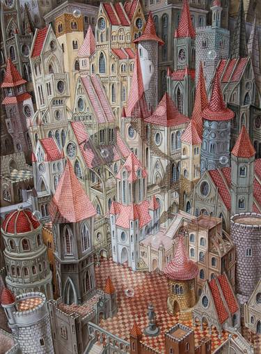 Original Figurative Architecture Paintings by Victor Molev