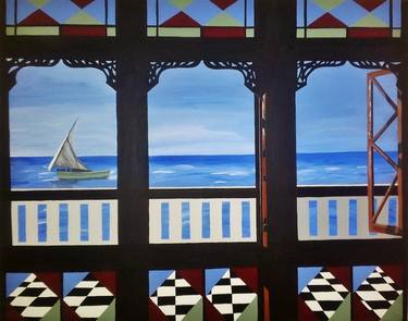 Original Sailboat Painting by Nicole Hutchinson