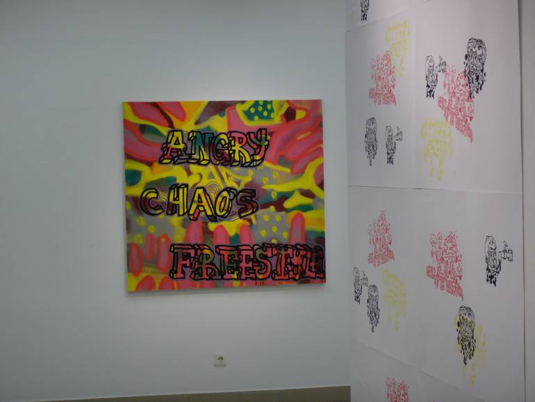 Original Pop Art Typography Painting by Galintas LaurišAs