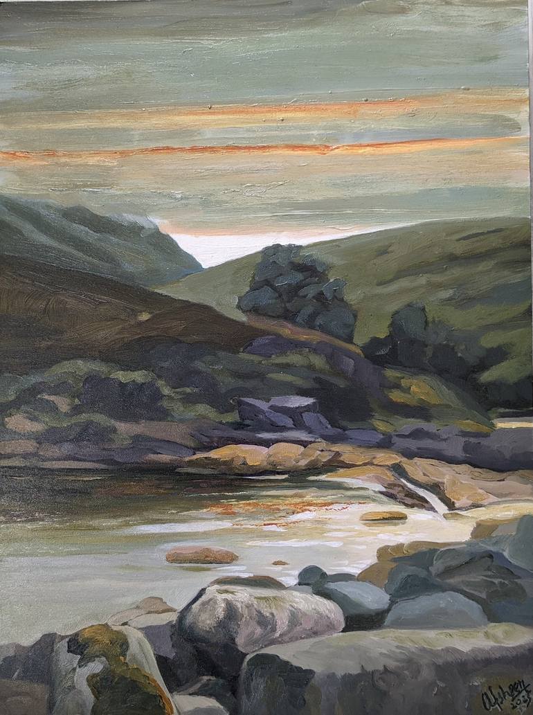 Original Landscape Painting by Afsheen Nasir | Contemporary Art on Hardboard | On the way to Glencoe