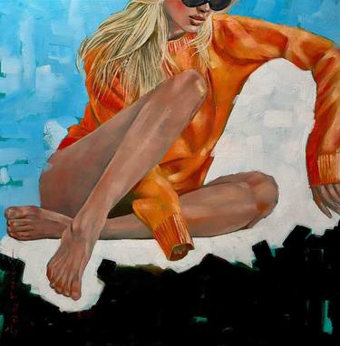 Saatchi Art Artist Pascale Taurua; Paintings, “Le Pull orange” #art