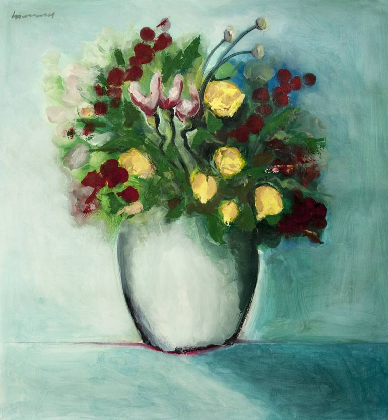 Original Expressionism Floral Painting by Ali Hammoud