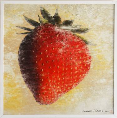 Strawberry One of a kind framed canvas thumb