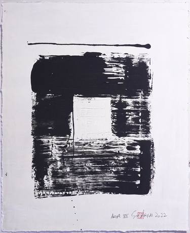 ARIA. VII  Abstract framed minimal black &white painting thumb