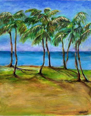 Original Impressionism Beach Painting by Cathy Enthof