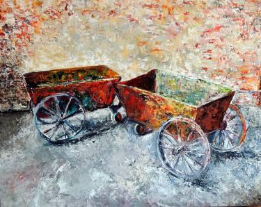 Original Abstract Transportation Paintings by Cathy Enthof