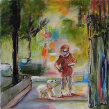 Original Impressionism Dogs Paintings by Cathy Enthof
