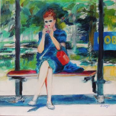 Original Impressionism People Paintings by Cathy Enthof