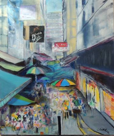Original Impressionism Cities Paintings by Cathy Enthof