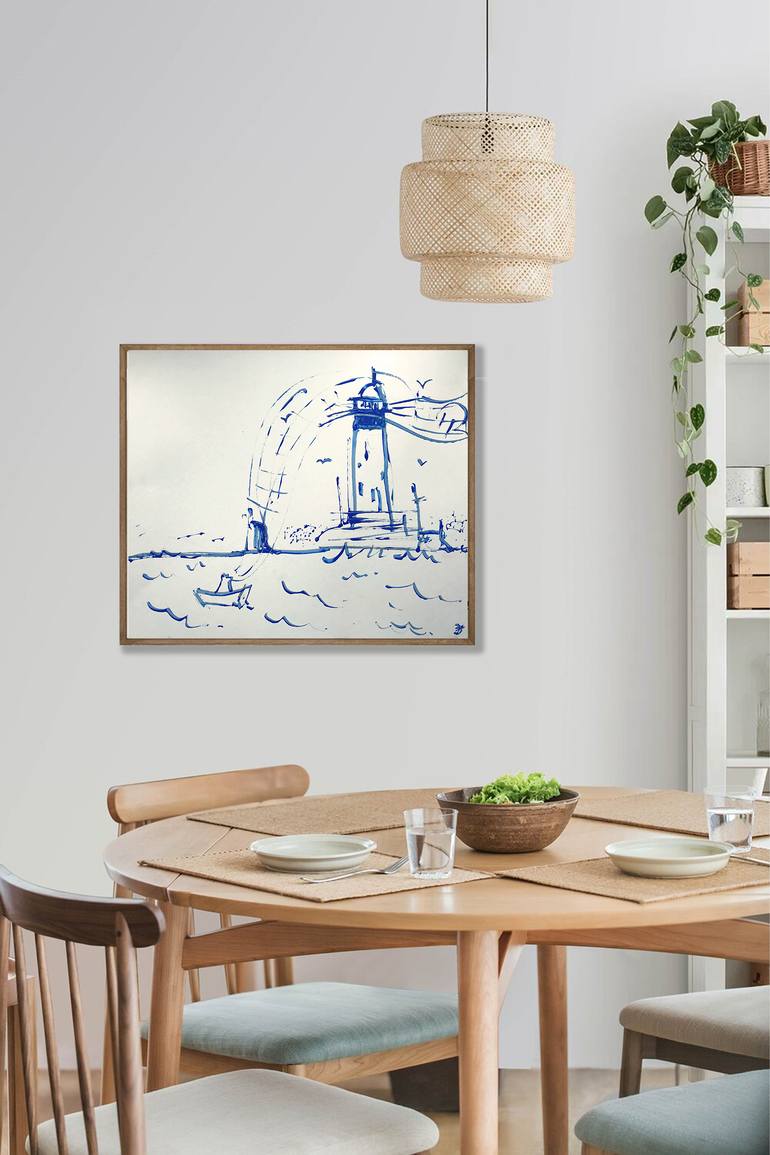 Original Abstract Expressionism Seascape Painting by Jenea Kaitaz