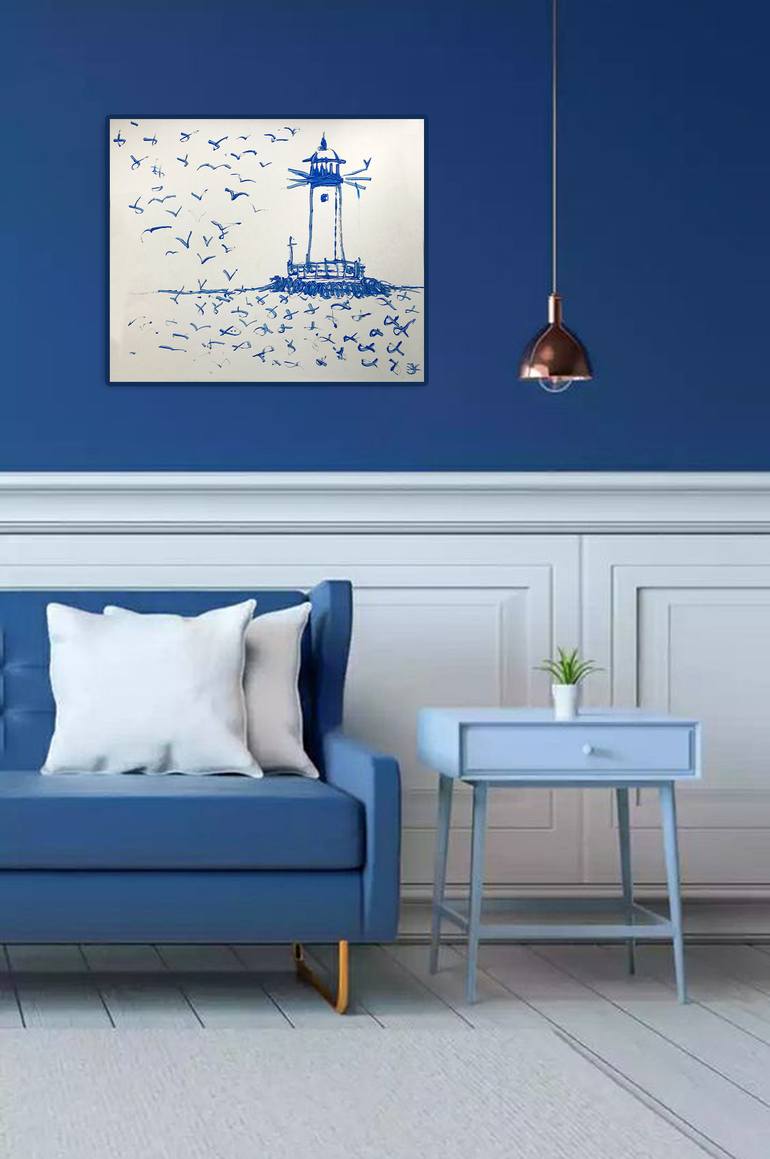 Original Abstract Expressionism Seascape Painting by Jenea Kaitaz