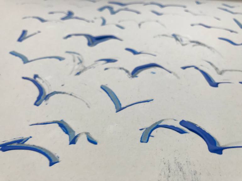 Original Abstract Expressionism Seascape Painting by Jenea Kaitaz