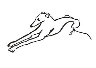 Original Figurative Dogs Drawings by Jenea Kaitaz