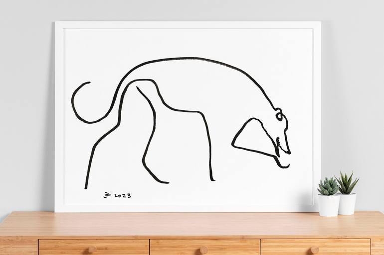 Original Contemporary Dogs Drawing by Jenea Kaitaz