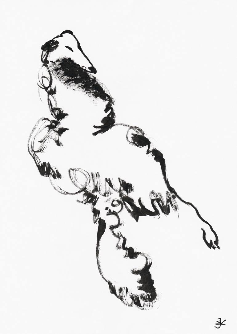 Borzoi Dog 3 Sitting Pose. Drawing by Jenea Kaitaz | Saatchi Art