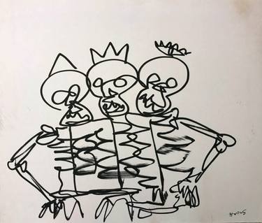 Original Modernism People Drawing by Jenea Kaitaz