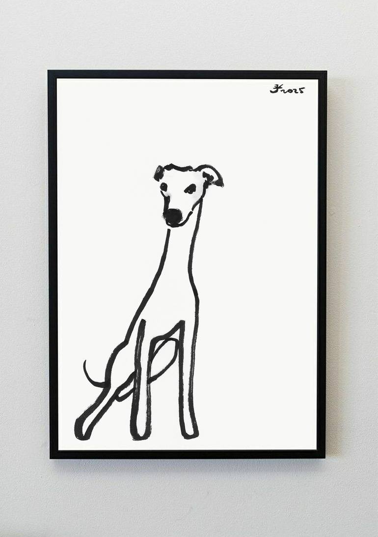 Greyhound Dog 21 Drawing by Jenea Kaitaz Saatchi Art Dominican