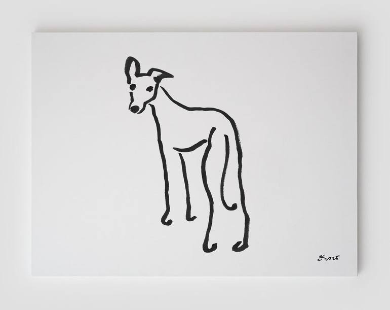 Original Expressionism Dogs Painting by Jenea Kaitaz