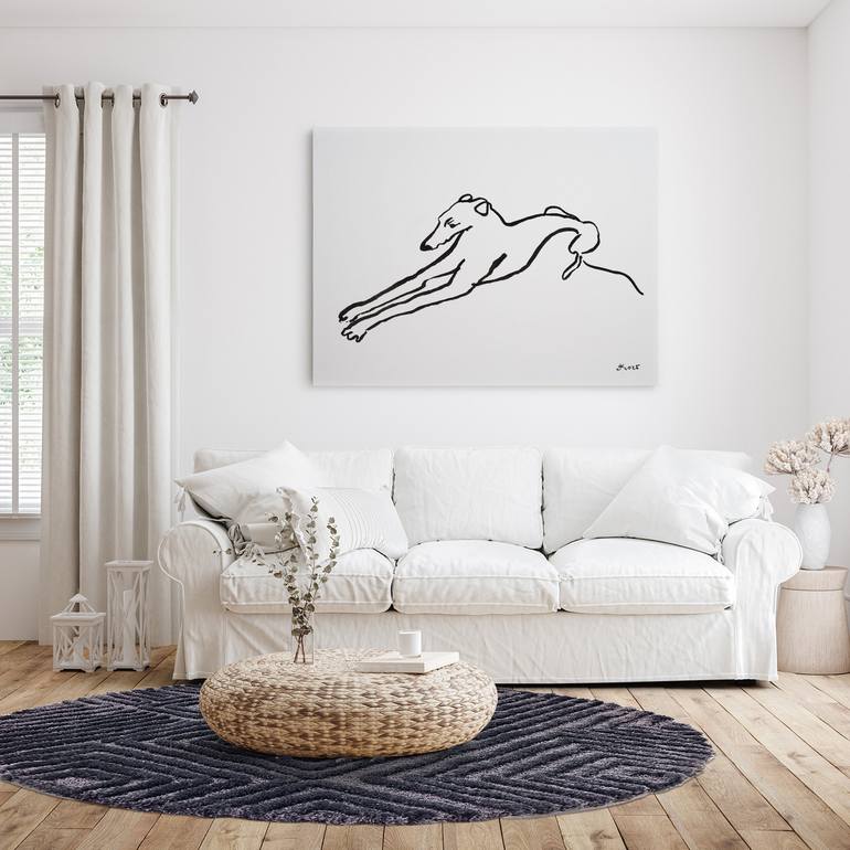 Original Expressionism Dogs Painting by Jenea Kaitaz