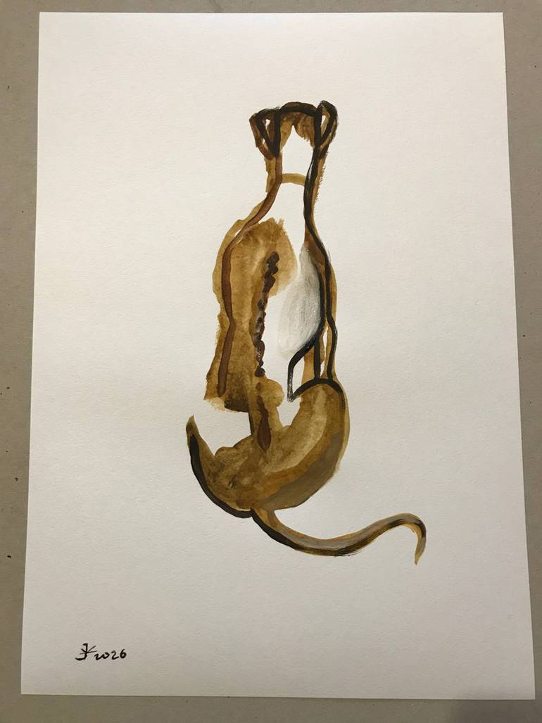 Original Expressionism Dogs Painting by Jenea Kaitaz