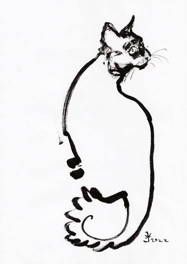 Original Expressionism Cats Paintings by Jenea Kaitaz