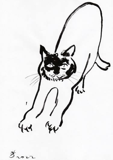 Print of Minimalism Cats Drawings by Jenea Kaitaz