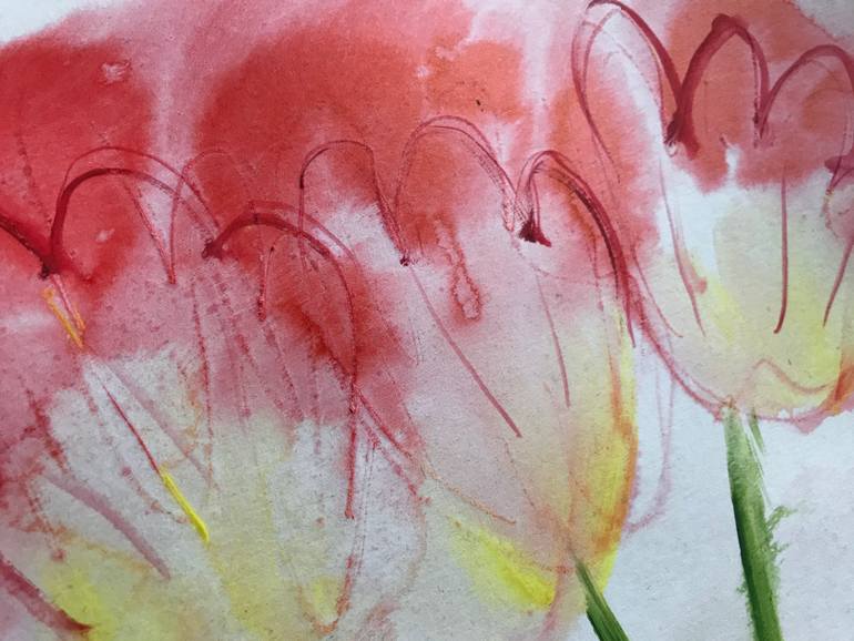 Original Art Deco Floral Painting by Jenea Kaitaz