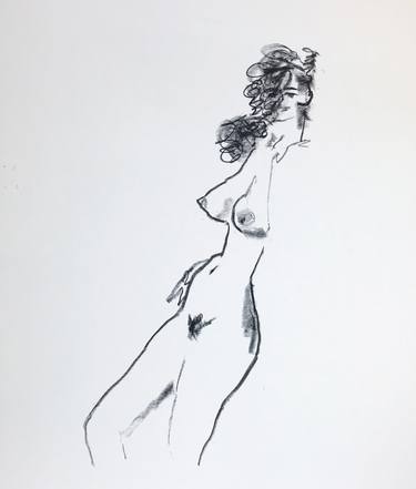 Print of Expressionism Nude Drawings by Jenea Kaitaz