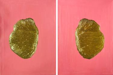 Golden Soul Imprint Coral Diptych thumb
