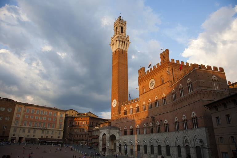 Original Cities Photography by Stephane Loeber Bottero | Figurative Art on Paper | In the middle, the world #28 - Siena, Tuscany, Italy at sunset