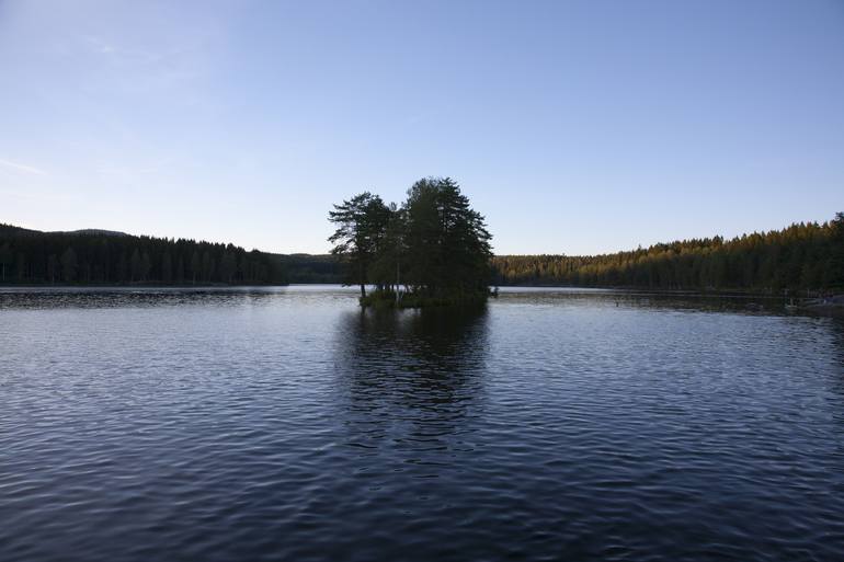 Original Landscape Photography by Stephane Loeber Bottero | Figurative Art on Paper | In the middle, the world #36 - Mysterious Nordic Lake